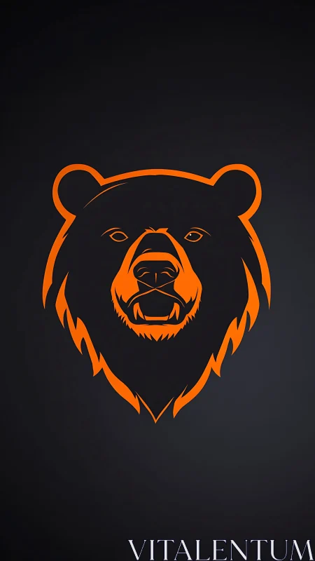 Bold orange bear emblem glows on dark modern background