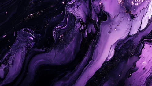 Velvet purple marble swirls flowing in a dreamy nightscape.