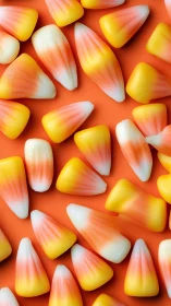 Candy Corn Dreams on Vibrant Orange.