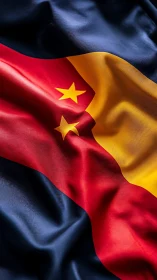 Silky tricolor flag hybrid rendered with high-gloss realism