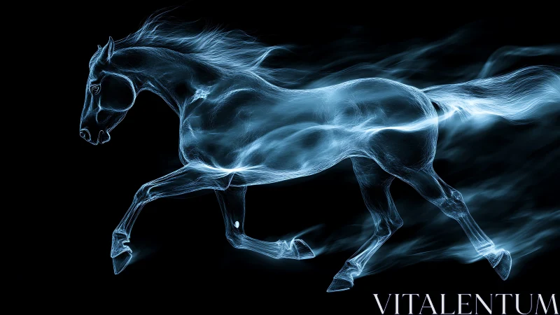 Spectral velocity horse racing through streaks of frozen light.