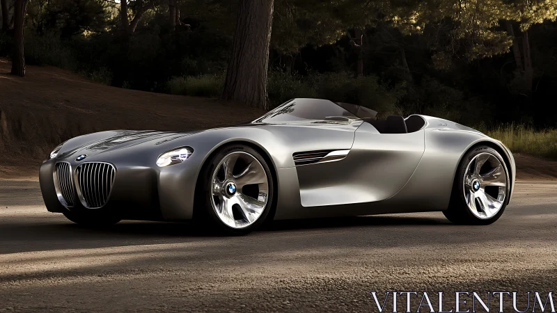 Low-slung silver roadster concept emphasizes fluid aerodynamics