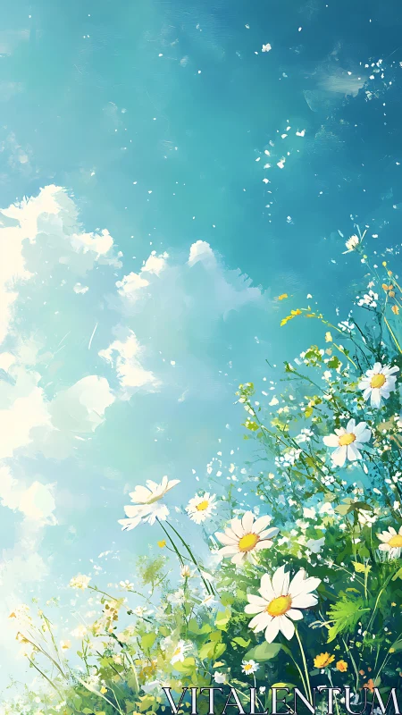 Daisy Dreams Painted Against Turquoise Infinity