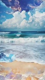 Layered littoral collage with stratified atmospheric gradients.