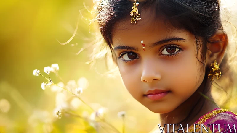 Golden Hour Grace: Child of Luminous Wonder.