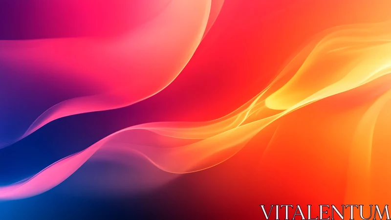 Silken lightwaves drift through a neon sunset horizon