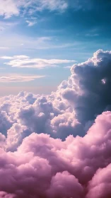 Pastel storm clouds stack under cyan twilight sky.