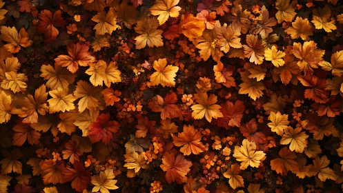 Leafy constellations quietly blaze across an autumn sky