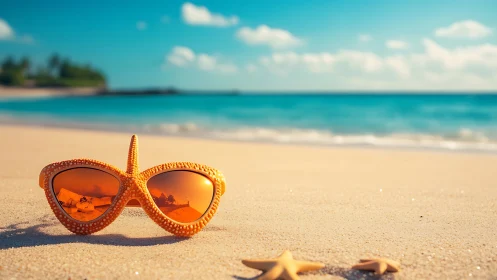Star-kissed sunglasses bask in a sunlit ocean daydream.