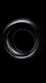 Luminous circular vortex curves through deep black void
