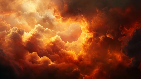 Radiant Sky Ablaze with Golden Fire and Warmth