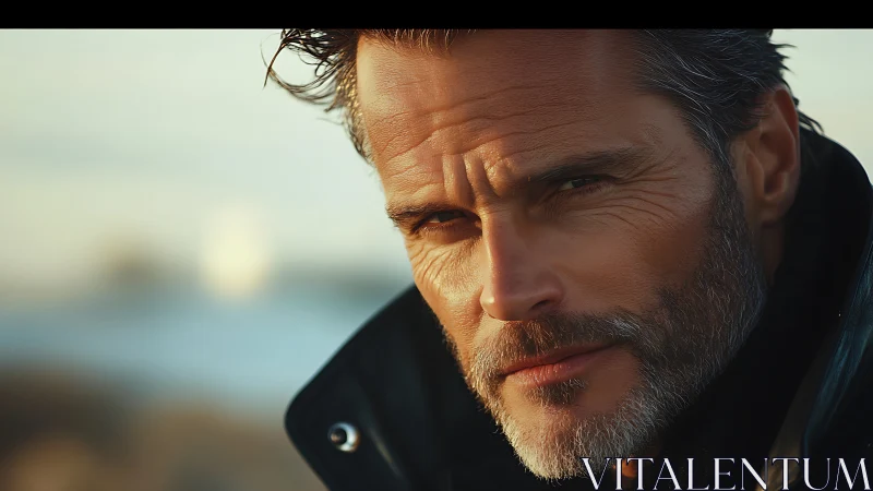 Middle-aged man in close-up portrait wearing dark jacket.