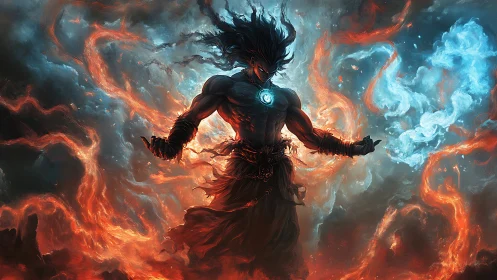 Elemental conduit warrior with dual plasma vortices ignited.