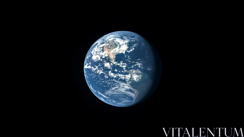 Planet Earth rendered in high-contrast orbital photoreal detail