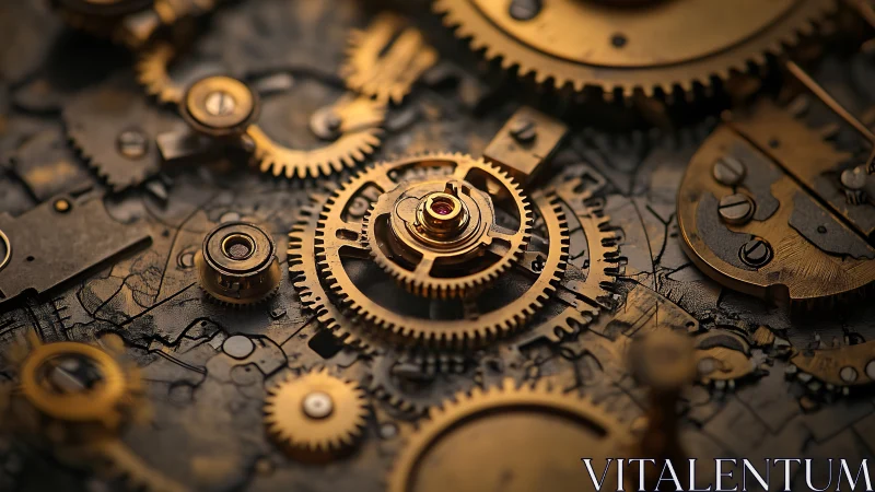 Golden clockwork dreams turning in a tiny mechanical world.