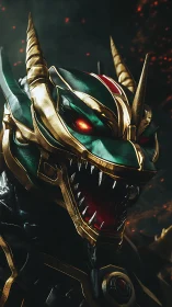 Draconic war-helm laughs in sparks and emerald thunder
