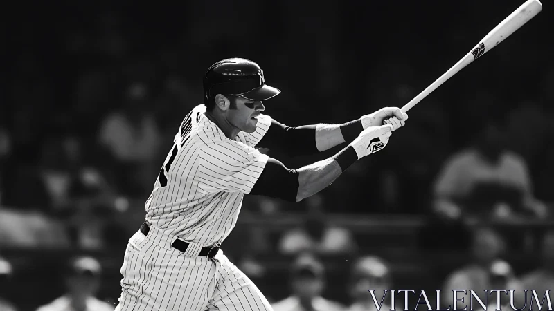 Baseball batter swings powerfully under dramatic stadium lights