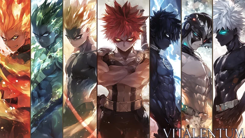 Elemental warriors line up as a storm of powers ignites