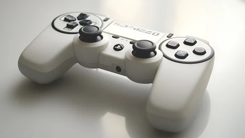 White PlayStation Controller Design Rendered in Modern 3D