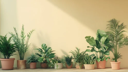 Sunlit indoor plants bringing soft, calming greenery home.