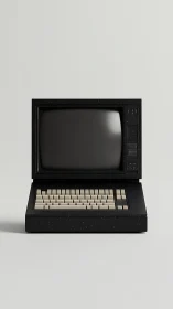 Retro CRT terminal rendered as minimalist 3D product object