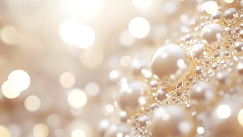 Shimmering Pearls in Soft Focus, Elegant Abstract Background.