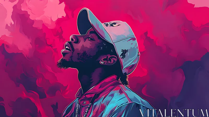 Neon portrait channels dreamlike urban atmosphere.