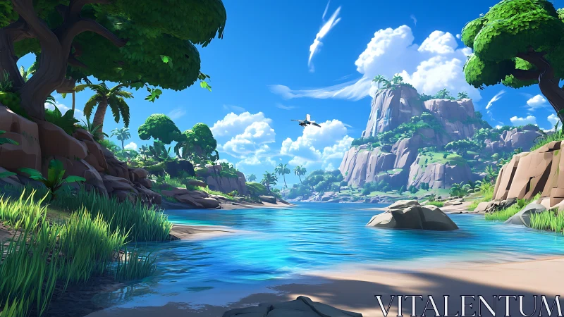 Hidden Lagoon: Where Emerald Cliffs Kiss Crystalline Waters