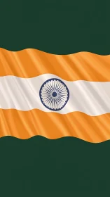 High-resolution Indian flag with wavy fabric shading and Ashoka Chakra