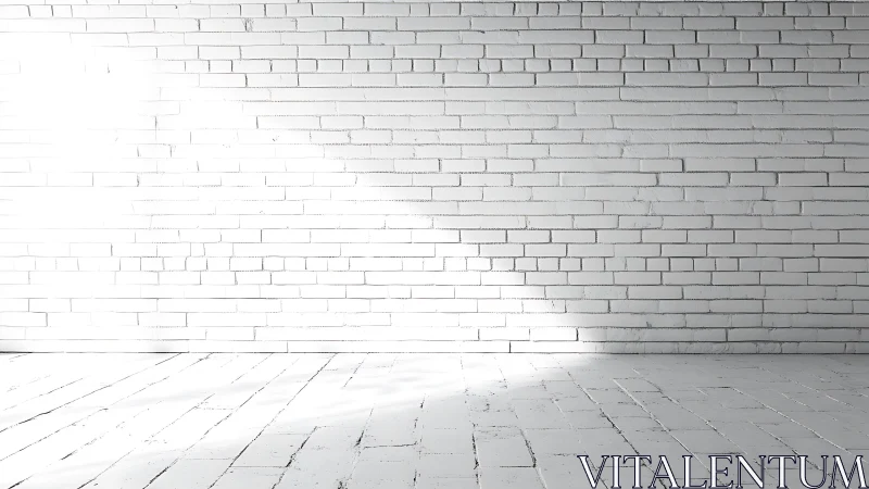 Sunlit white brick wall creates clean minimalist backdrop