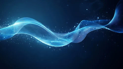 Gentle blue light wave drifting softly through the dark.