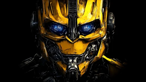 Symmetrical cybernetic helmet portrait isolates mechanical gaze