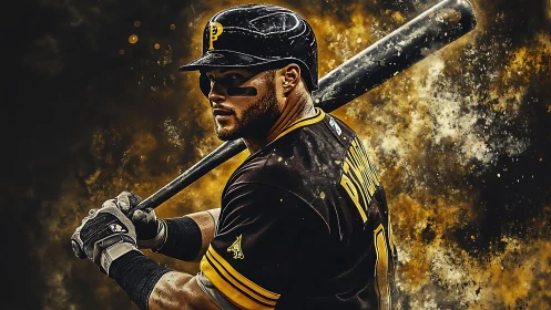 Dynamic digital portrait captures poised baseball batter