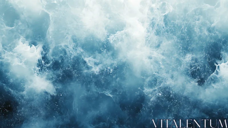 Turbulent aqueous vortex with high-frequency foam dispersion.