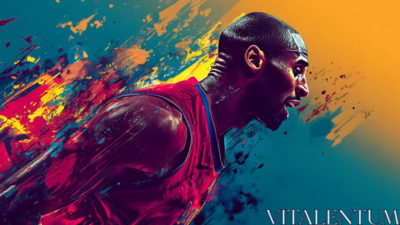Dynamic basketball portrait glowing with colorful energy.