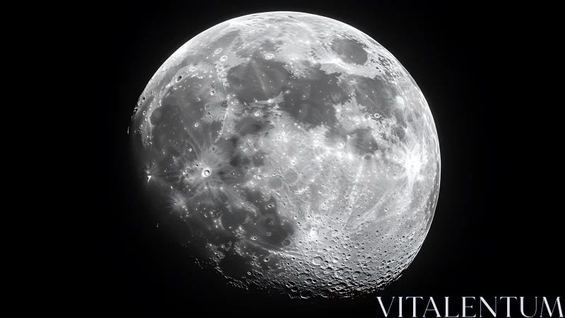 High-contrast lunar gibbous phase reveals cratered albedo gradients