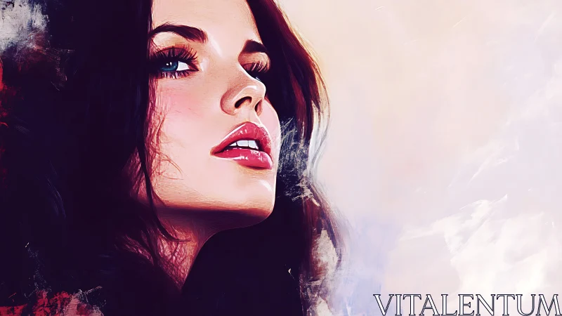 Digital portrait studies specular skin, soft brush edges, vivid contrast