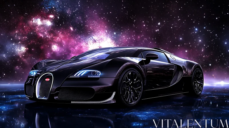 Astrophysical hypercar rendered in high-gloss digital nightscape.