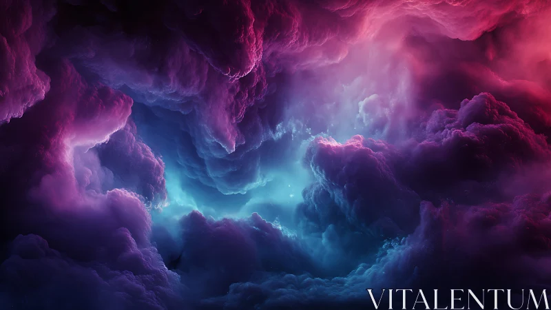 Nebular storm clouds in teal, magenta and violet gradients.