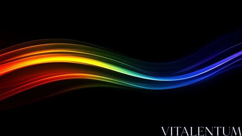 Chromatic light ribbons flowing across deep black space.