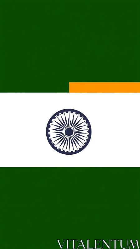 Vertical minimalist tricolor layout with Ashoka Chakra emblem