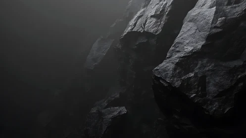 Moody dark cliff face invites quiet moments of deep reflection