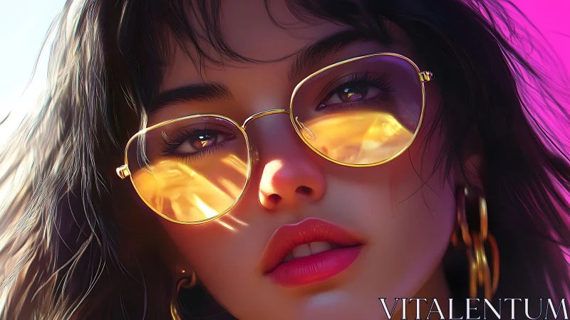 Digital close-up depicts reflective sunglasses on a face