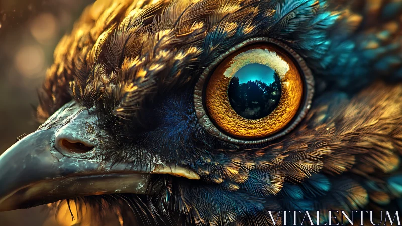 Striking Close-Up of Bird’s Eye in Vivid Nature Photography.