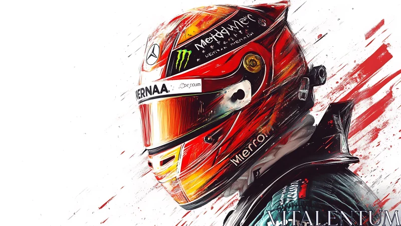 Racing driver portrait pulses with speed, fire and motion