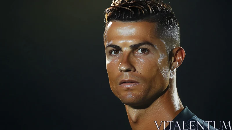 Male athlete portrait under strong directional lighting