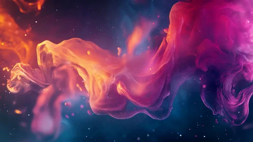 Chromatic nebular fluid dynamics in high-saturation vapor field.