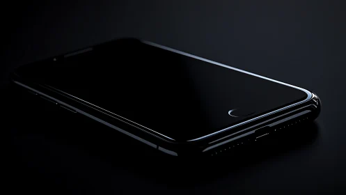 Midnight Smartphone Rests in Luminous Solitude.