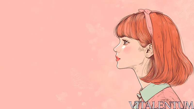 Soft pastel side portrait captures quiet youthful poise