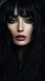 High-contrast digital portrait with hyperreal facial rendering.